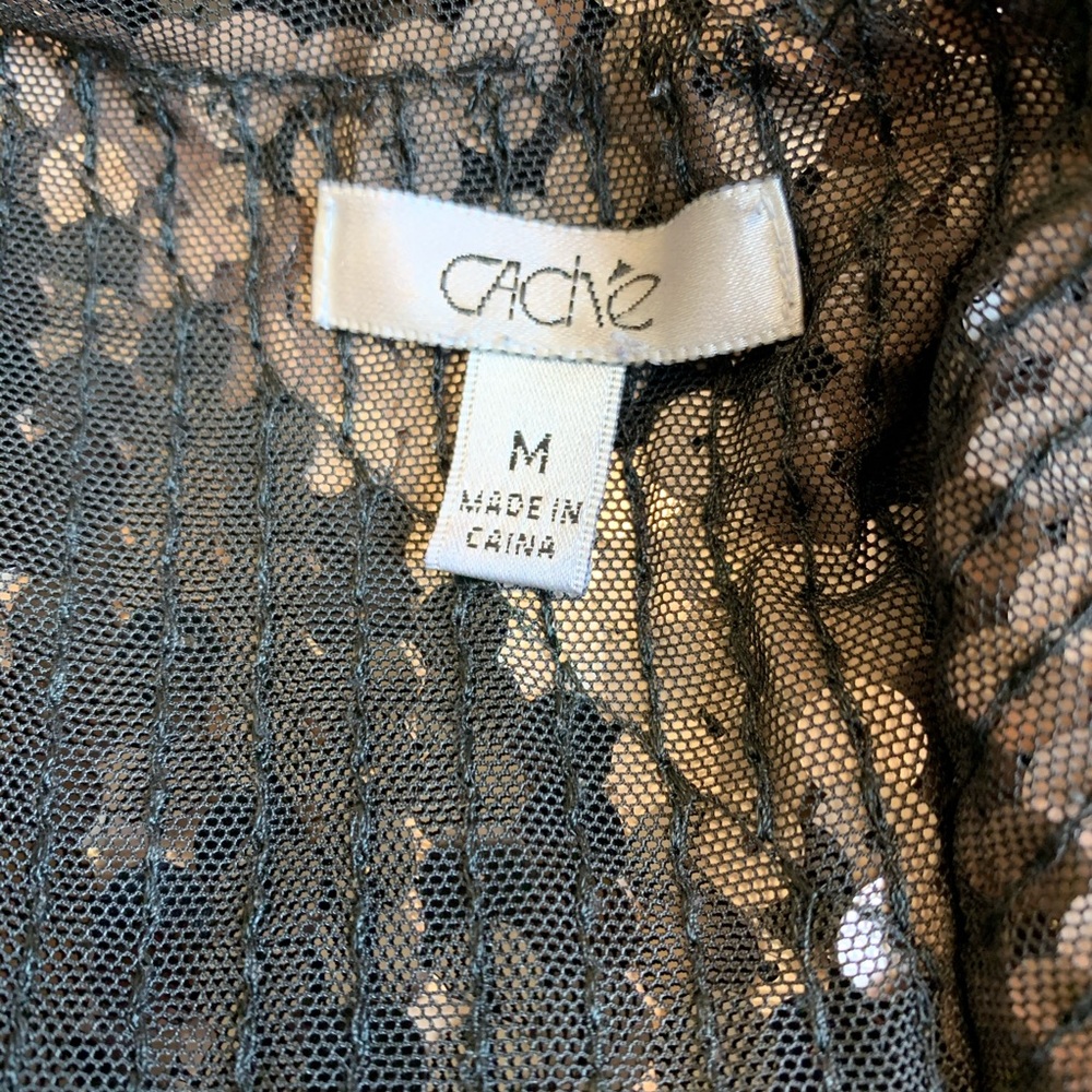 Cache sequined mesh sleeveless tank cocktail top - Picture 5 of 6